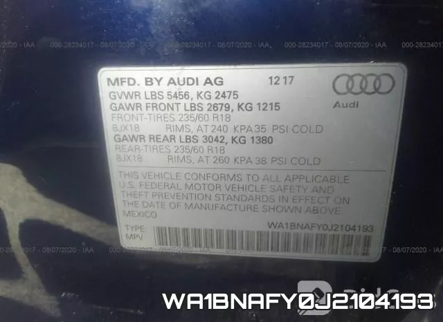 WA1BNAFY0J2104193 фото 10