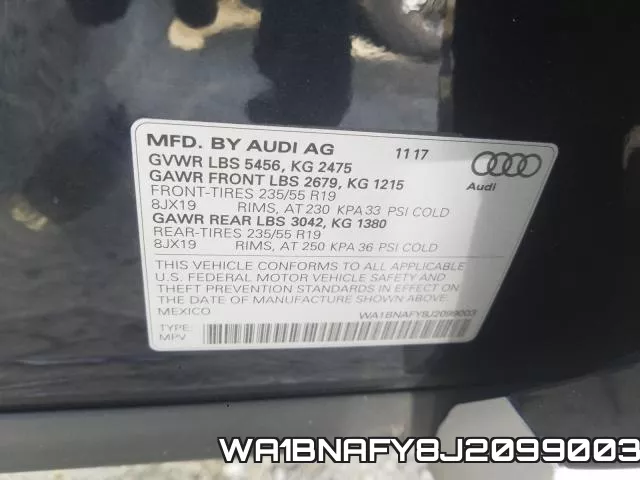 WA1BNAFY8J2099003 фото 2