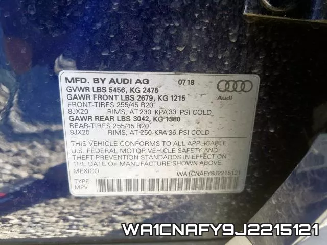 WA1CNAFY9J2215121 фото 2
