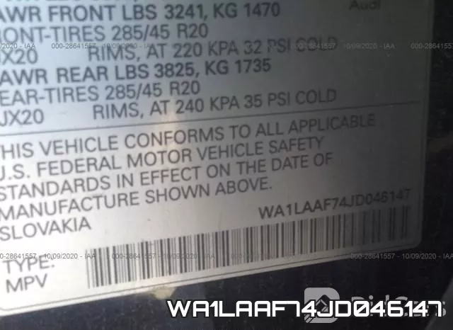 WA1LAAF74JD046147 фото 10