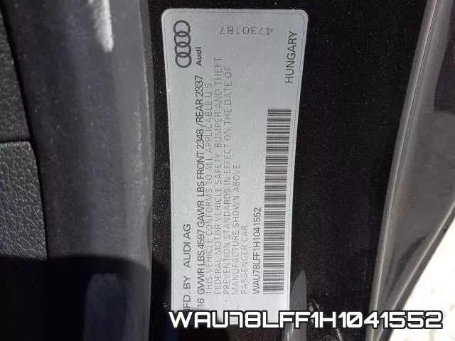WAU78LFF1H1041552 фото 2