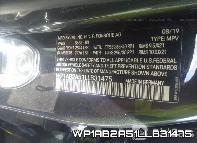 WP1AB2A51LLB31475 фото 10