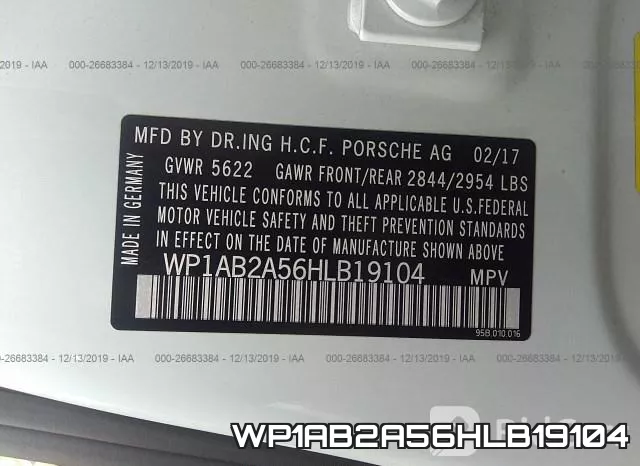 WP1AB2A56HLB19104 фото 10