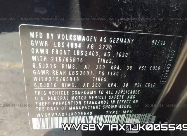 WVGBV7AX7JK005549 фото 10