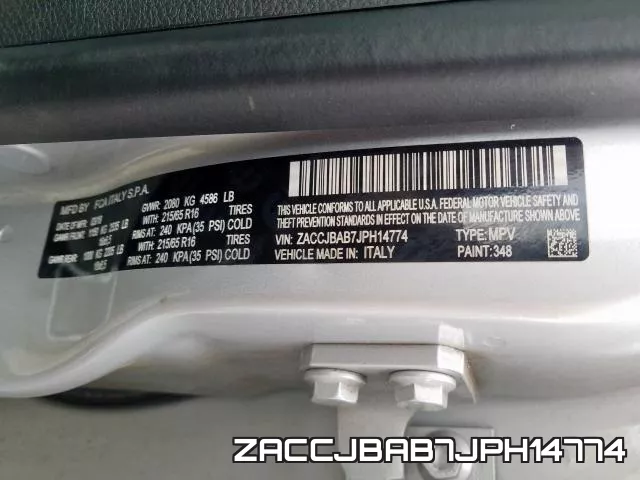 ZACCJBAB7JPH14774 фото 2