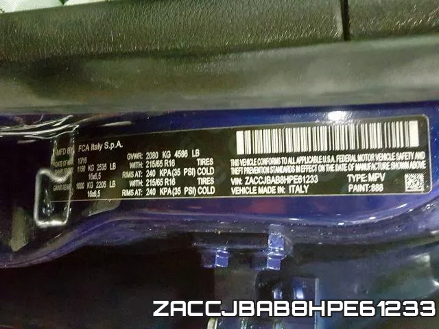 ZACCJBAB8HPE61233 фото 2