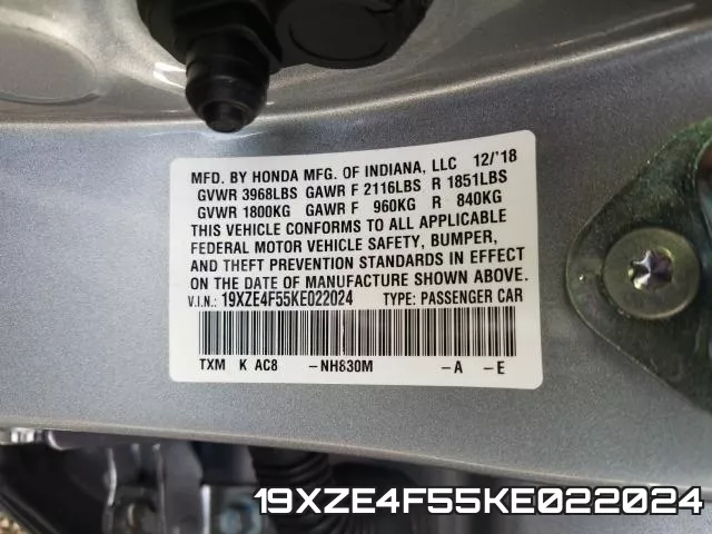 19XZE4F55KE022024 фото 2