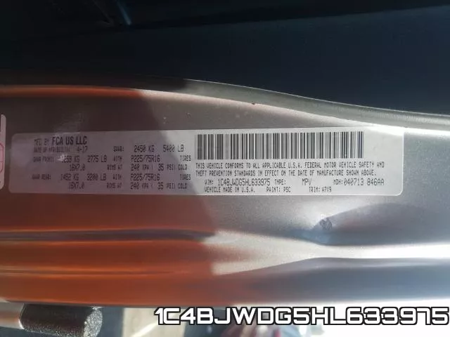 1C4BJWDG5HL633975 фото 2