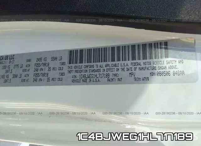 1C4BJWEG1HL717189 фото 10