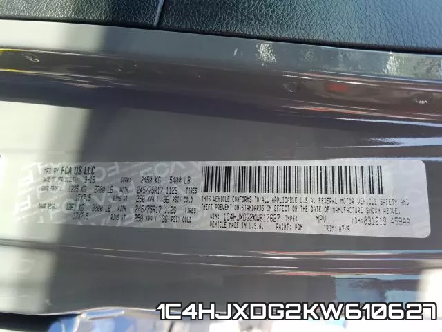 1C4HJXDG2KW610627 фото 2