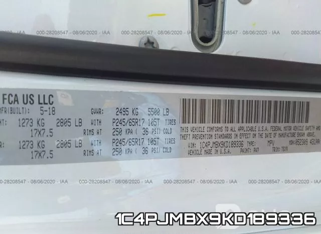 1C4PJMBX9KD189336 фото 10