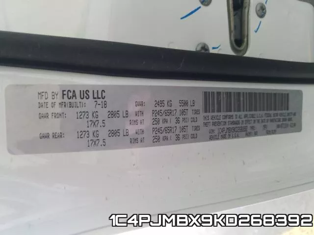 1C4PJMBX9KD268392 фото 2
