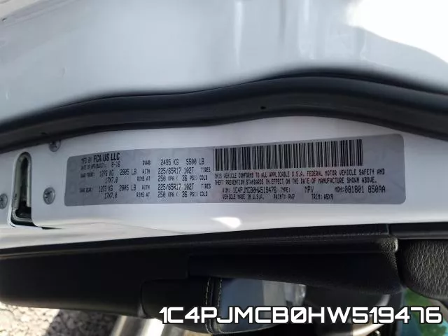1C4PJMCB0HW519476 фото 2