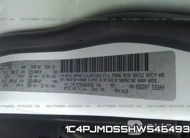 1C4PJMDS5HW546493 фото 10