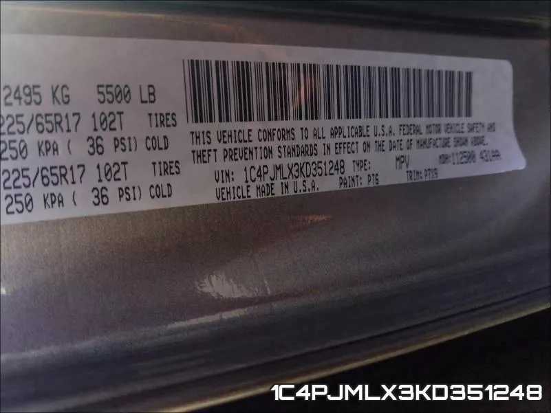 1C4PJMLX3KD351248 фото 2