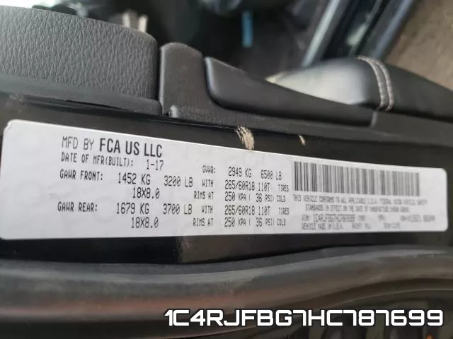 1C4RJFBG7HC787699 фото 2
