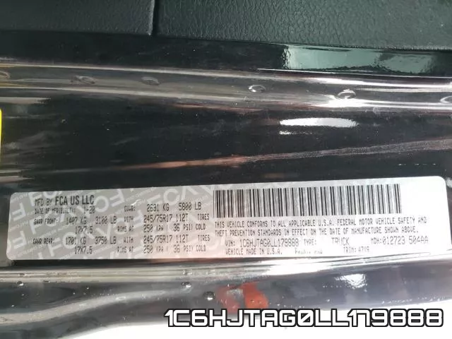 1C6HJTAG0LL179888 фото 2