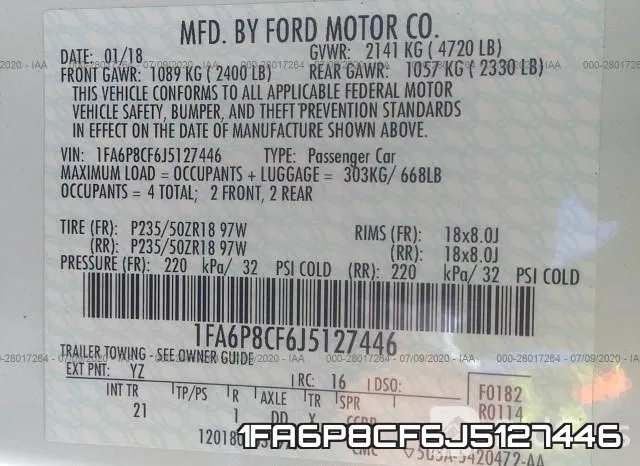 1FA6P8CF6J5127446 фото 10