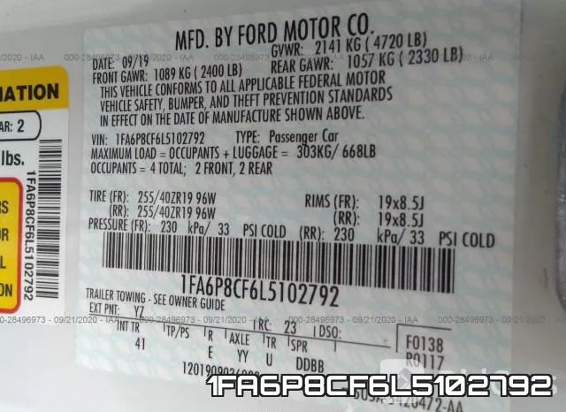 1FA6P8CF6L5102792 фото 10