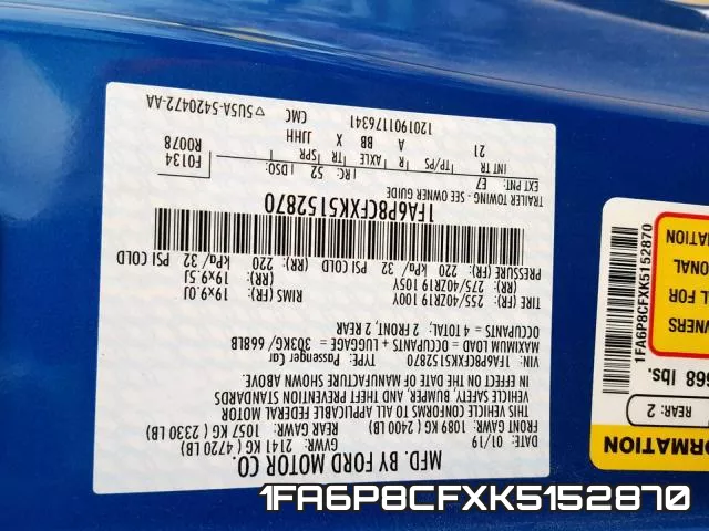 1FA6P8CFXK5152870 фото 2