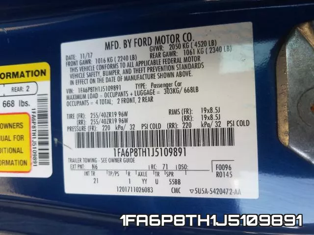 1FA6P8TH1J5109891 фото 2