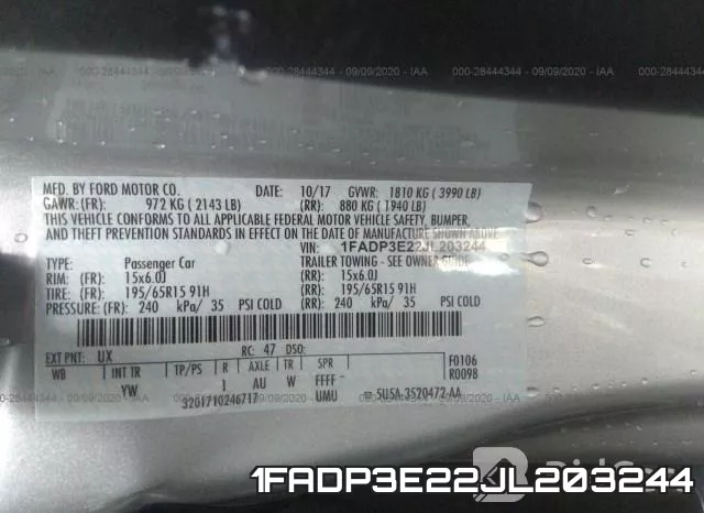 1FADP3E22JL203244 фото 9
