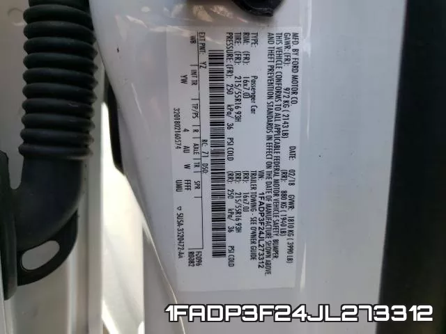 1FADP3F24JL273312 фото 2