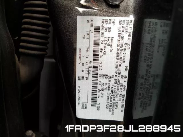 1FADP3F28JL288945 фото 2