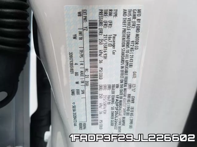 1FADP3F29JL226602 фото 2