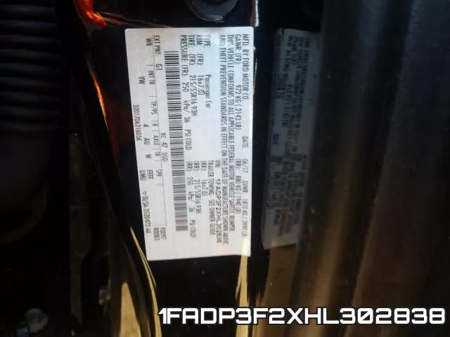 1FADP3F2XHL302838 фото 2