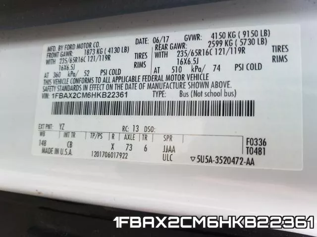 1FBAX2CM6HKB22361 фото 2