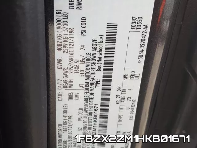 1FBZX2ZM1HKB01671 фото 2