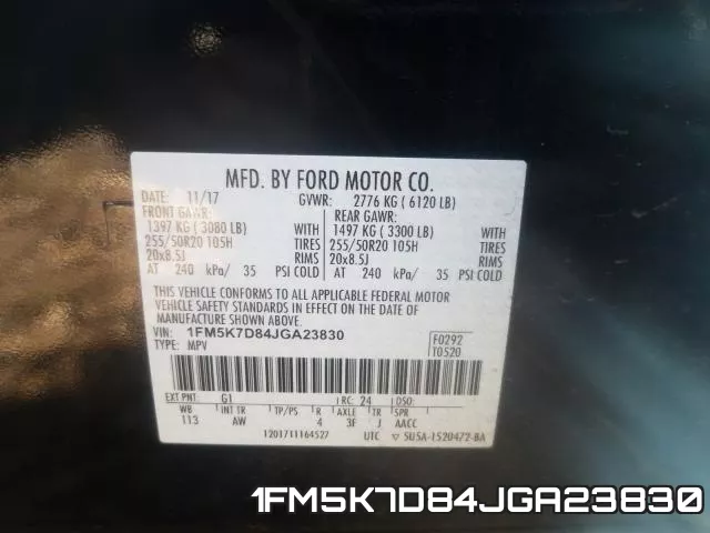 1FM5K7D84JGA23830 фото 2