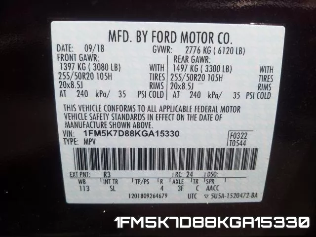 1FM5K7D88KGA15330 фото 2