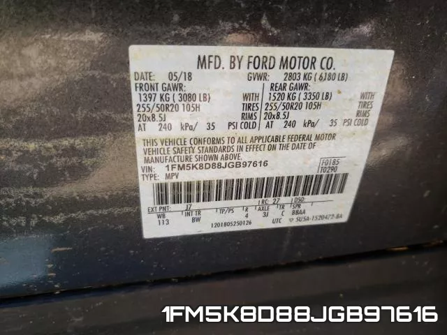 1FM5K8D88JGB97616 фото 2