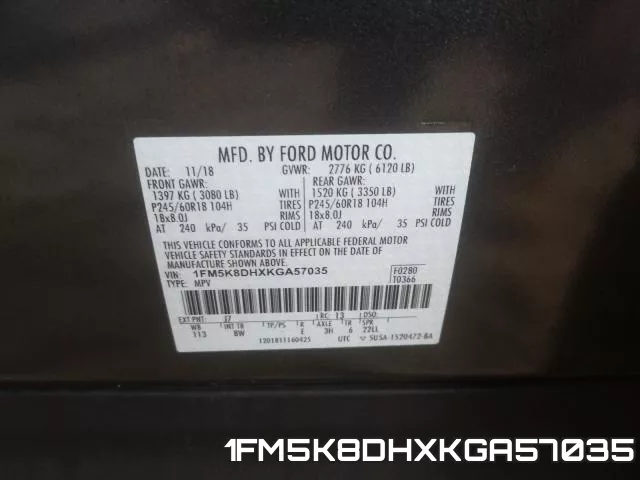 1FM5K8DHXKGA57035 фото 2