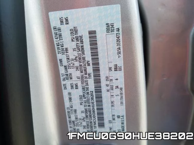 1FMCU0G90HUE38202 фото 2