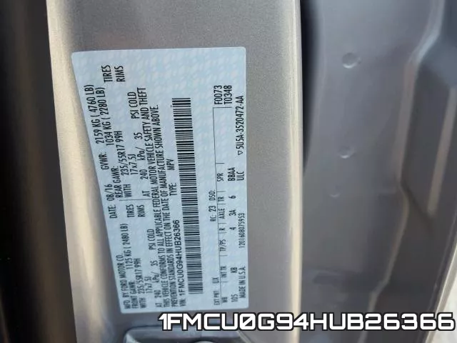 1FMCU0G94HUB26366 фото 2