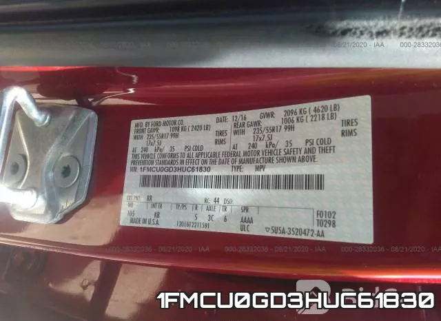 1FMCU0GD3HUC61830 фото 10