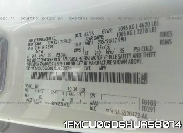 1FMCU0GD6HUA58074 фото 10