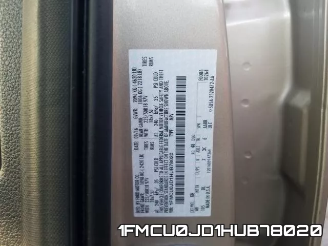 1FMCU0JD1HUB78020 фото 2