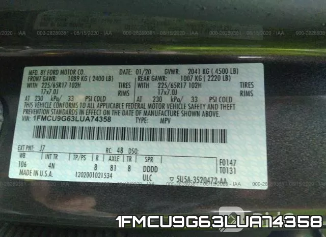 1FMCU9G63LUA74358 фото 10
