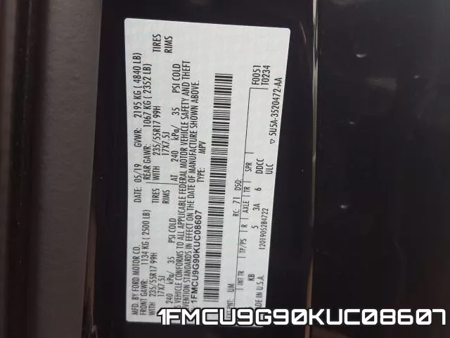1FMCU9G90KUC08607 фото 2