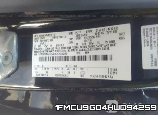 1FMCU9GD4HUD94259 фото 10