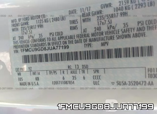 1FMCU9GD8JUA77199 фото 10