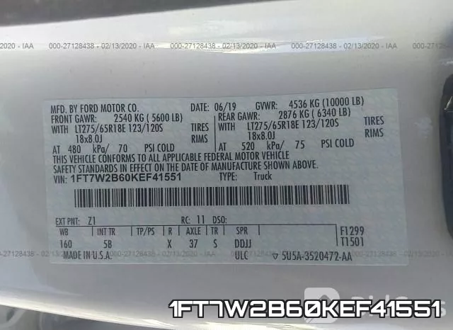 1FT7W2B60KEF41551 фото 9