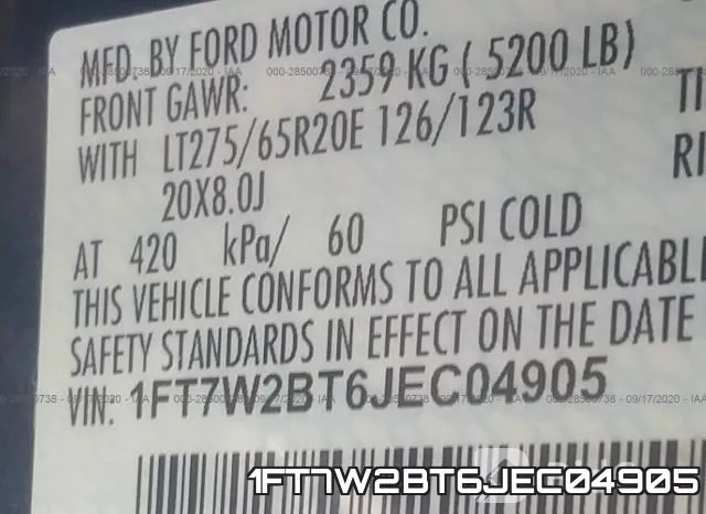 1FT7W2BT6JEC04905 фото 10