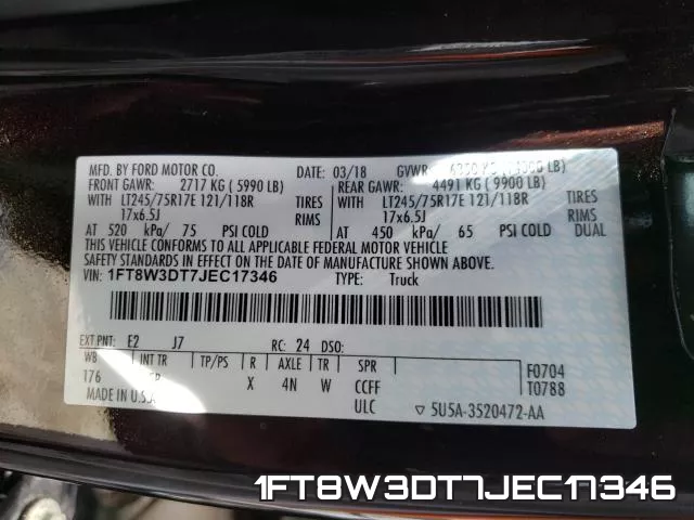 1FT8W3DT7JEC17346 фото 2