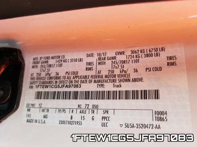 1FTEW1CG5JFA97083 фото 2