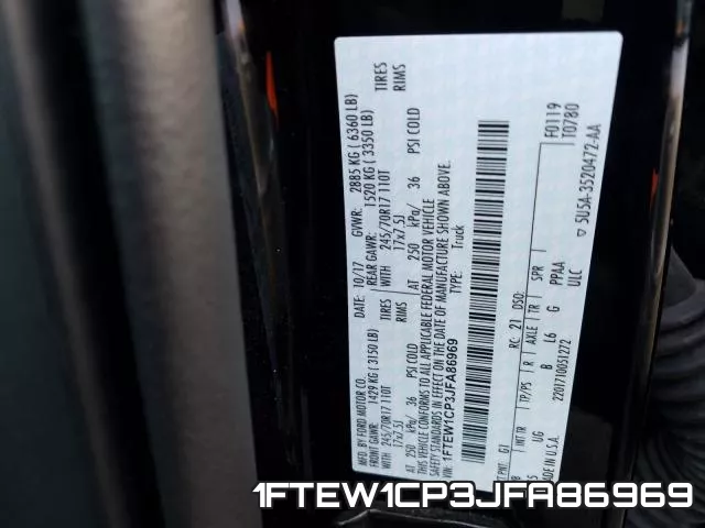 1FTEW1CP3JFA86969 фото 2